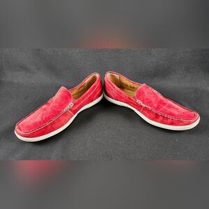 Florsheim Heist Moc Toe Red Venetian Suede Loafer Slip On Men's Shoes 12M